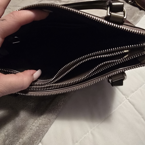 Coach Two-Tone Leather Tote Bag - Black and Brown - Picture 5 of 5